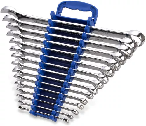 15-Piece Premium Combination Wrench Set, Complete SAE Inch Sizes from 1/4" to 1"