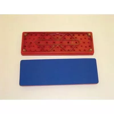 3M 28660 Regular Molded Sheet Pad, 7-3/4 in × 2-3/4 in Blue/Red Foam, PSA Attachment