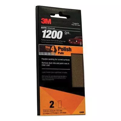 3M 3090 Performance Soft Sanding Sponge – 2-3/4 in x 5-1/2 in, 1200 Grit Tan