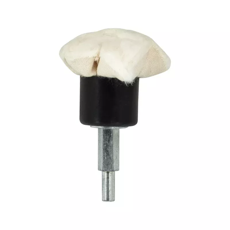 AES Industries Small Facer Buff 162-17, White, Cotton Material, 1/4 in Hex Shank for Flat Recessed