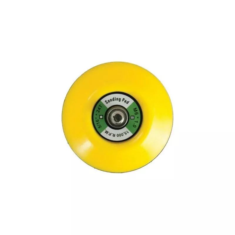 AES Industries SP-10M Yellow Velcro Sanding Pad 3 in Dia M6 x 1 Arbor