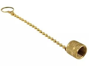 AVC134C CPS 1/2'' ACME Brass Cap With Chain Tether (2 Pack)