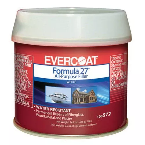 Evercoat Formula 27 All-Purpose Filler 100572 0.5 pt White Heavy Paste with White Cream Hardener