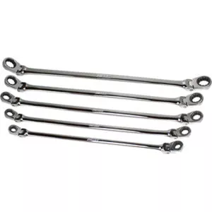 EZ Red 5 Pc. Metric Flexible Ratcheting Wrench Set EZRNR5M