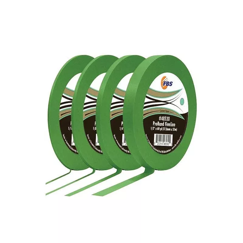 FBS ProBand Fine Line Tape 48505 60 yd x 1/16 in Green for solvent paint masking