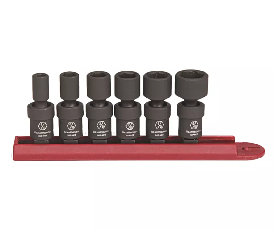 GearWrench 84904 - 6 Piece 1/4" Drive 6-Point SAE Universal Impact Socket Set