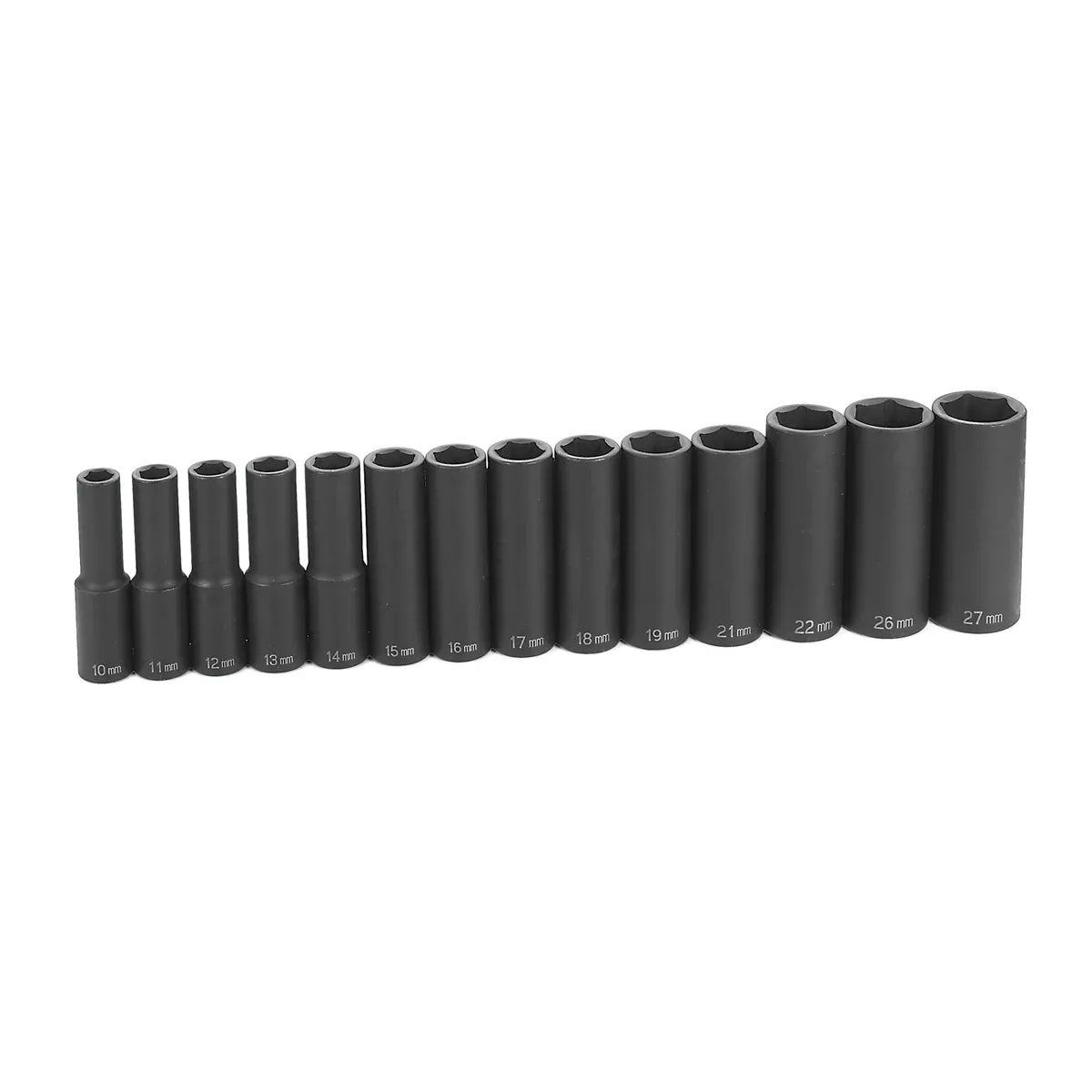 Grey Pneumatic 1412MD 1/2" Drive 14 Piece Deep Metric Socket Set, 10mm‑27mm, Molded Storage Case