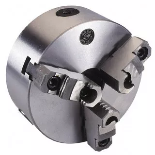 Interstate 3-Jaw Plain Back Self-Centering Lathe Chuck, Two-Piece Hardened Reversible Jaws, 8" dia. - 34-673-4