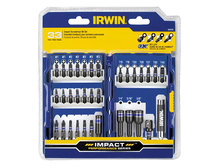 Irwin Hanson 1840315 - 33 Piece Impact Screwdriver Bit Set