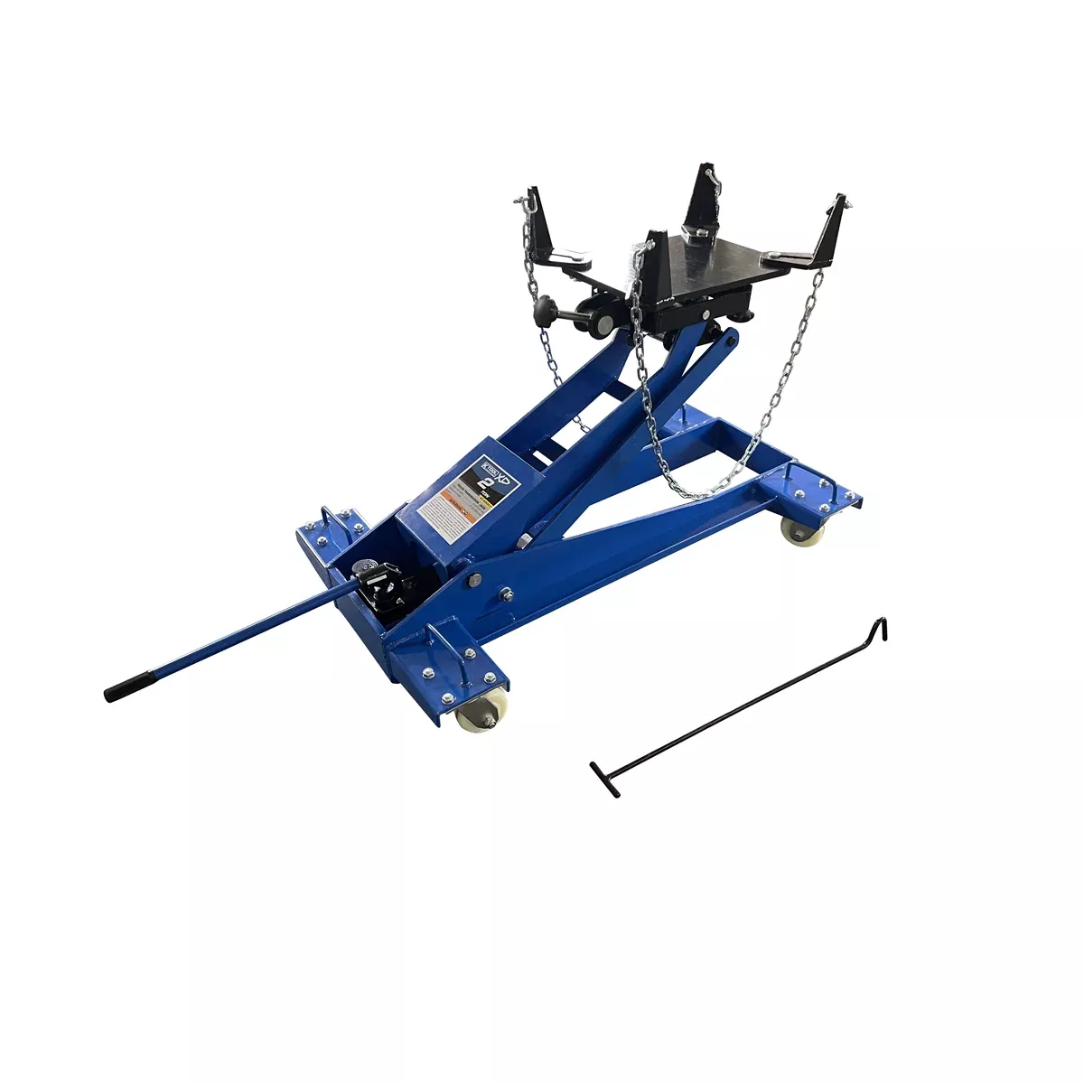 K Tool International 2 Ton Transmission Jack Model XD63517 with Adjustable Head Plate and Swivel