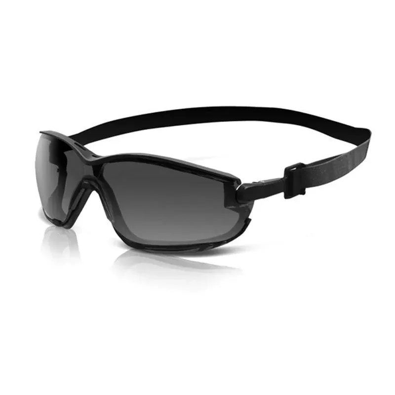 SAS Gloggles 5103-01 Safety Goggles with Gray Lens, Black Frame, Includes Strap and Eyeglass Temples