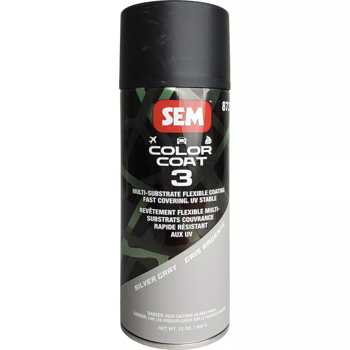 SEM Color Coat 3 Silver Gray - MPN 87353 - Aerosol Spray for Vinyl, Plastic, Carpet, Metal