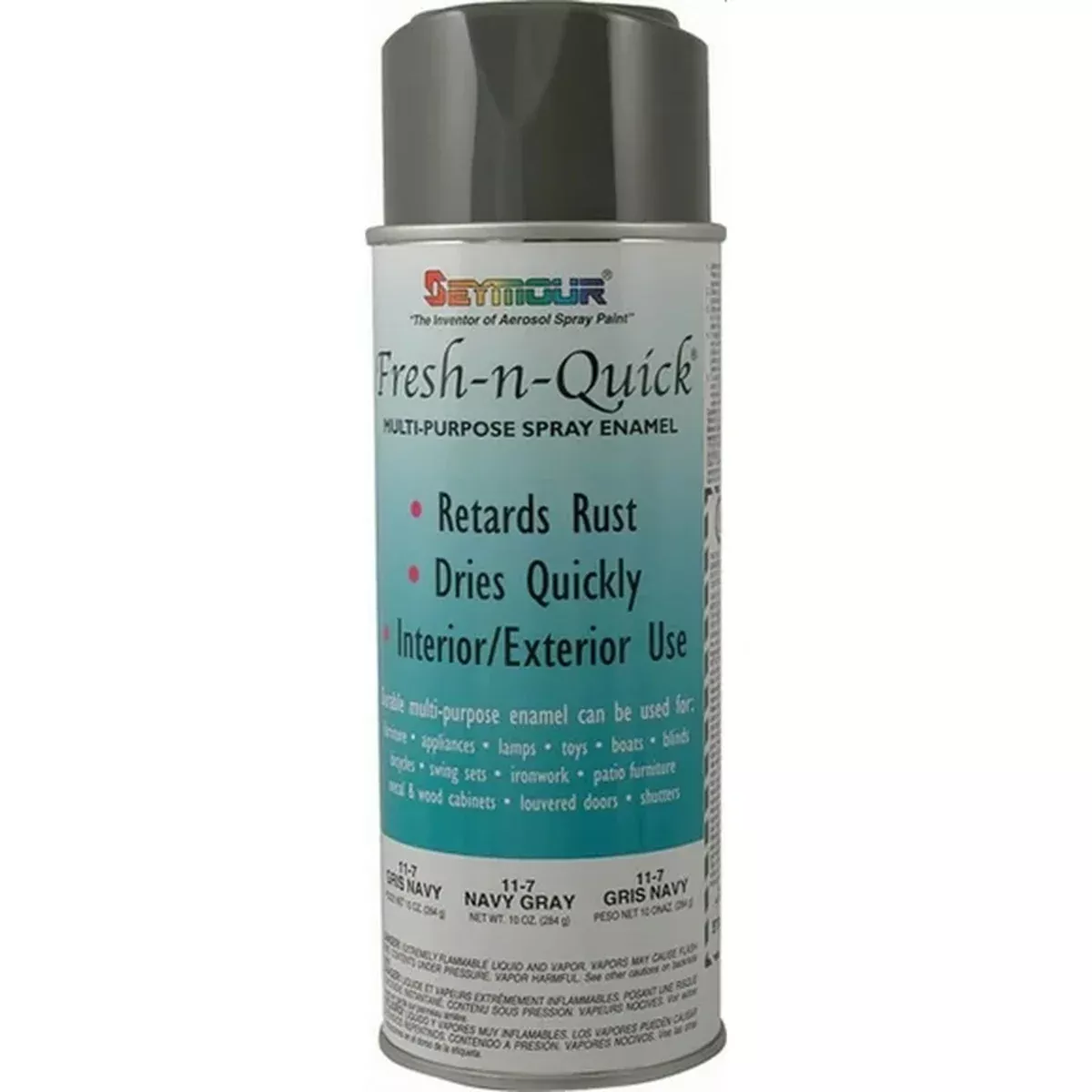 Seymour Paints Seymour Fresh-N-Quick 11-49 Multi-Purpose Spray Enamel, Magnesium, Up To 12 Sq