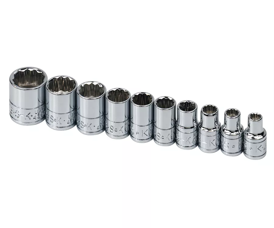 SK Hand Tool 1340 - 10 Piece 1/4" Drive 12 Point Metric Standard Socket Set