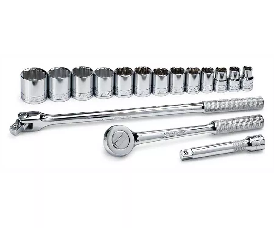 SK Hand Tool 4116 - 16 Piece 1/2" Drive 6 and 12 Point SAE Complete Socket Set