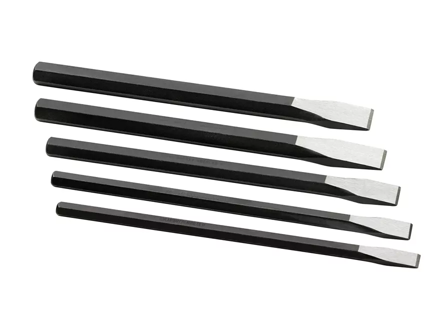SK Hand Tool 6065 - 5 Piece Long Flat Chisel Set