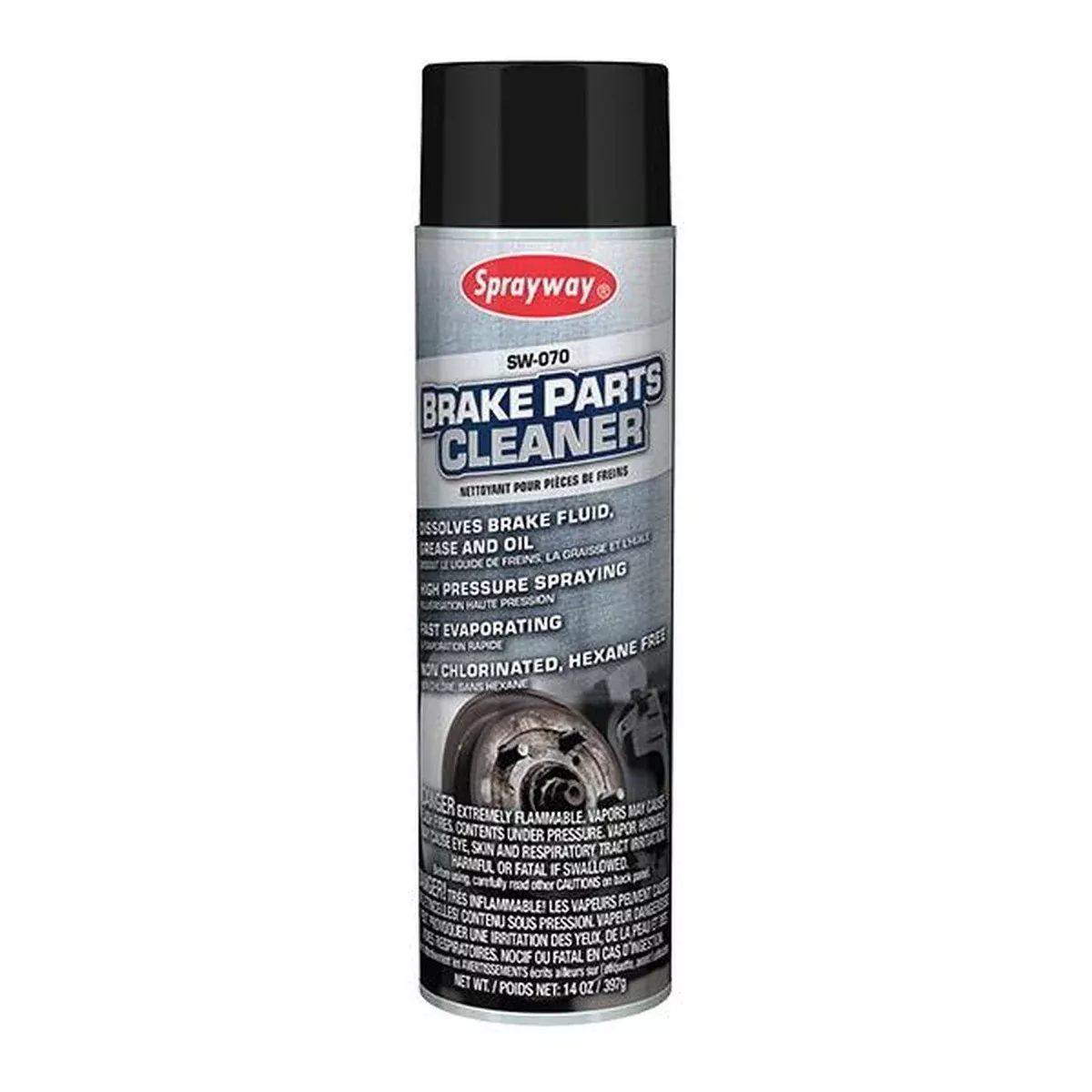 Sprayway Brake Parts Cleaner, 14 Oz, Aerosol Can, Colorless, Solvent