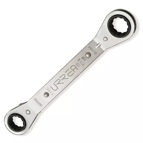 URREA Offset Ratcheting Box-End Wrench 5/8x3/4,12 Point,1186