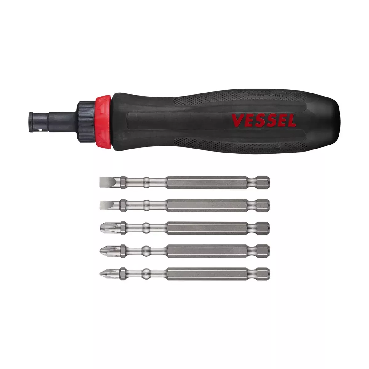 Vessel Tools USA Interchangeable Ratchet Screwdriver 5PC. Bit Set