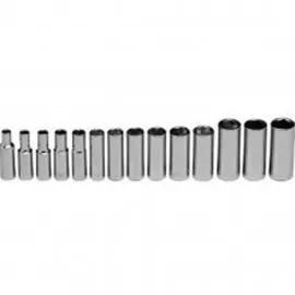 Wright Tool WRI355 Socket Set, 3/8" drive, 6-point, 14-piece deep metric
